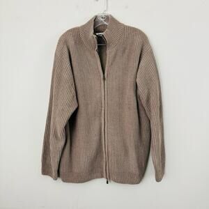 Firethorn Silver Brown Knit Full Zip Sweater Women’s Size M